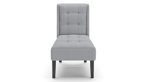 Tufted Accent Chair with Solid Wood Legs Chair 3D Model