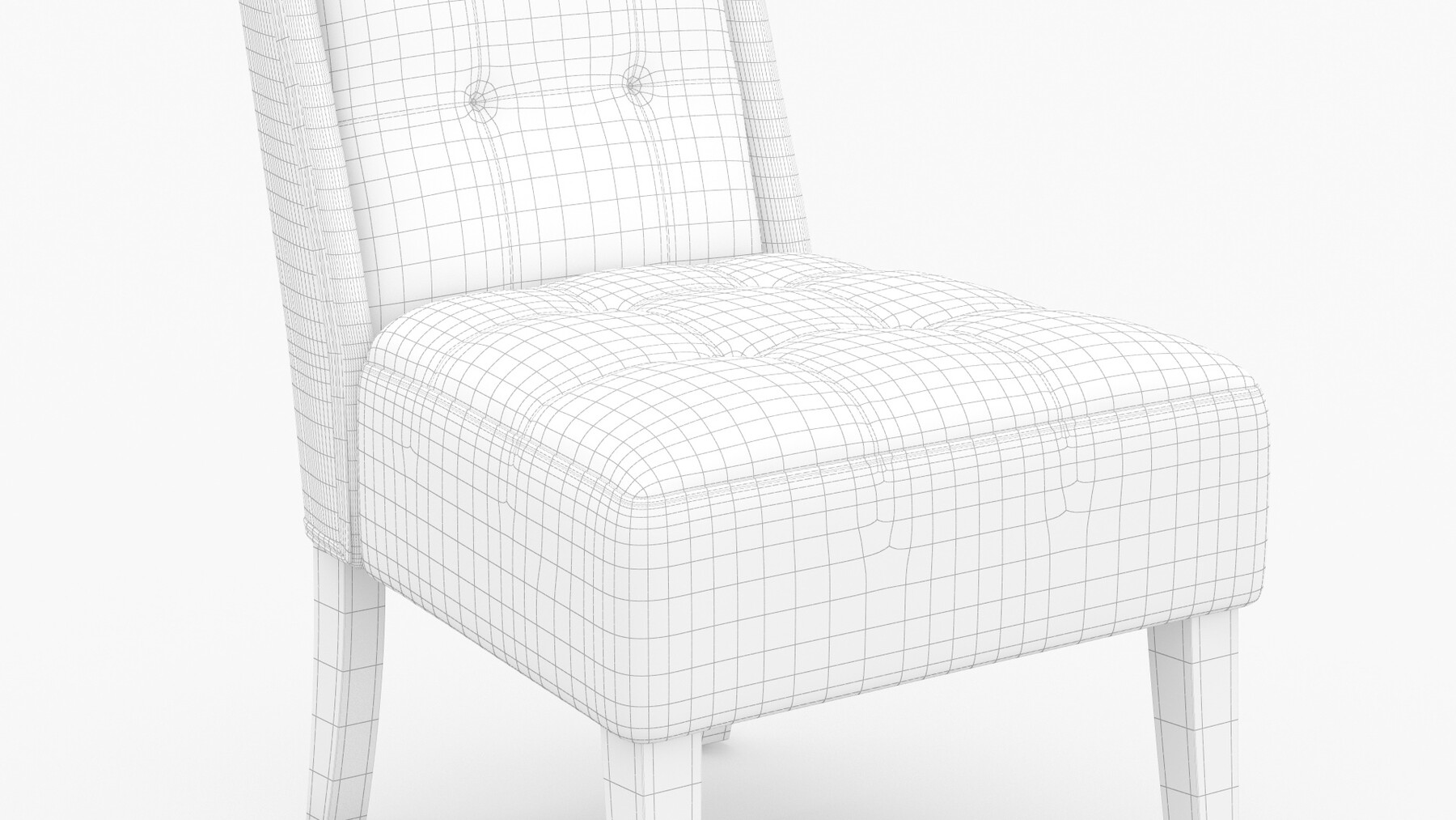 ArtStation - Tufted Accent Chair with Solid Wood Legs Chair 3D Model ...