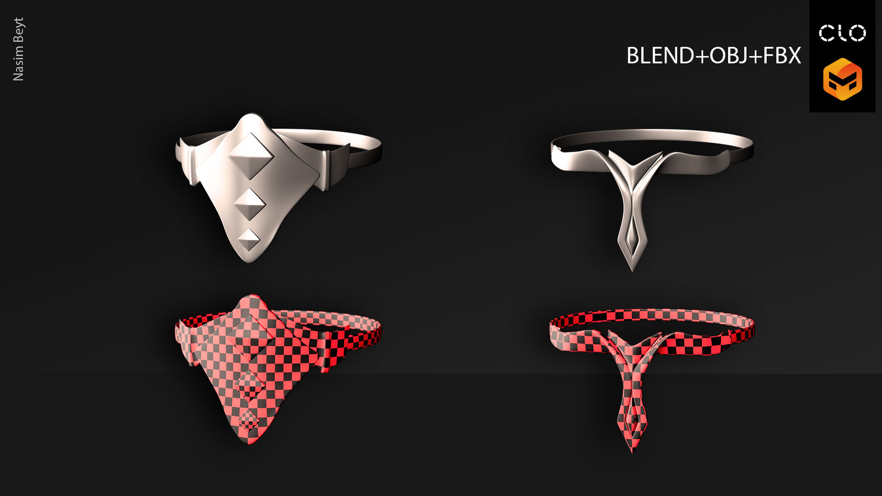 ArtStation 10 HEADBAND ARMOR with UVs (VOL.02). BLENDER PROJECTS+OBJ