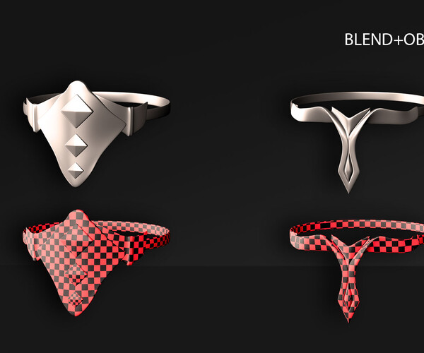 ArtStation 10 HEADBAND ARMOR with UVs (VOL.02). BLENDER PROJECTS+OBJ