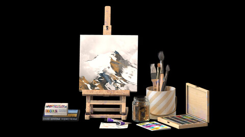 ArtStation - Artist set with easel