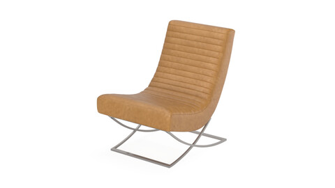 Cooper Armless Leather Chair 3D Model