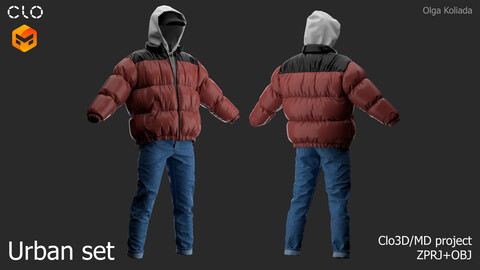 Urban outfit. Marvelous Designer/Clo3d project+OBJ