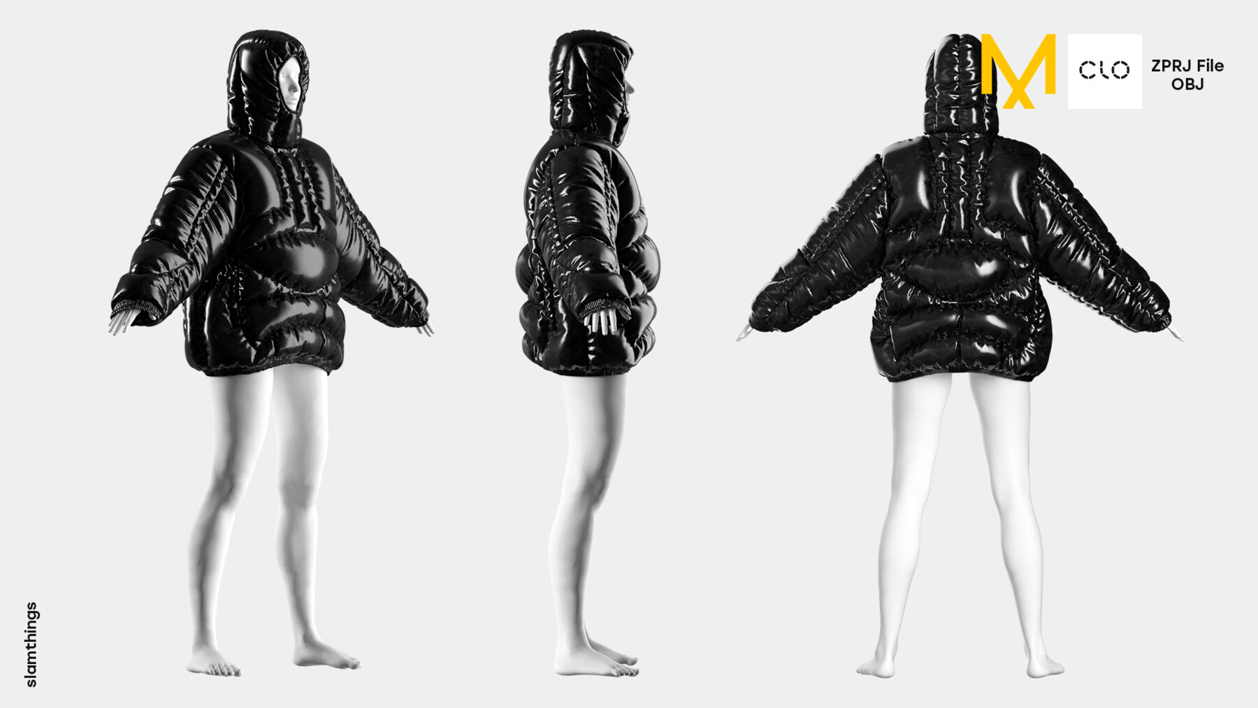 ArtStation - Streetwear Puffer Jacket #023 - Clo 3D / Marvelous