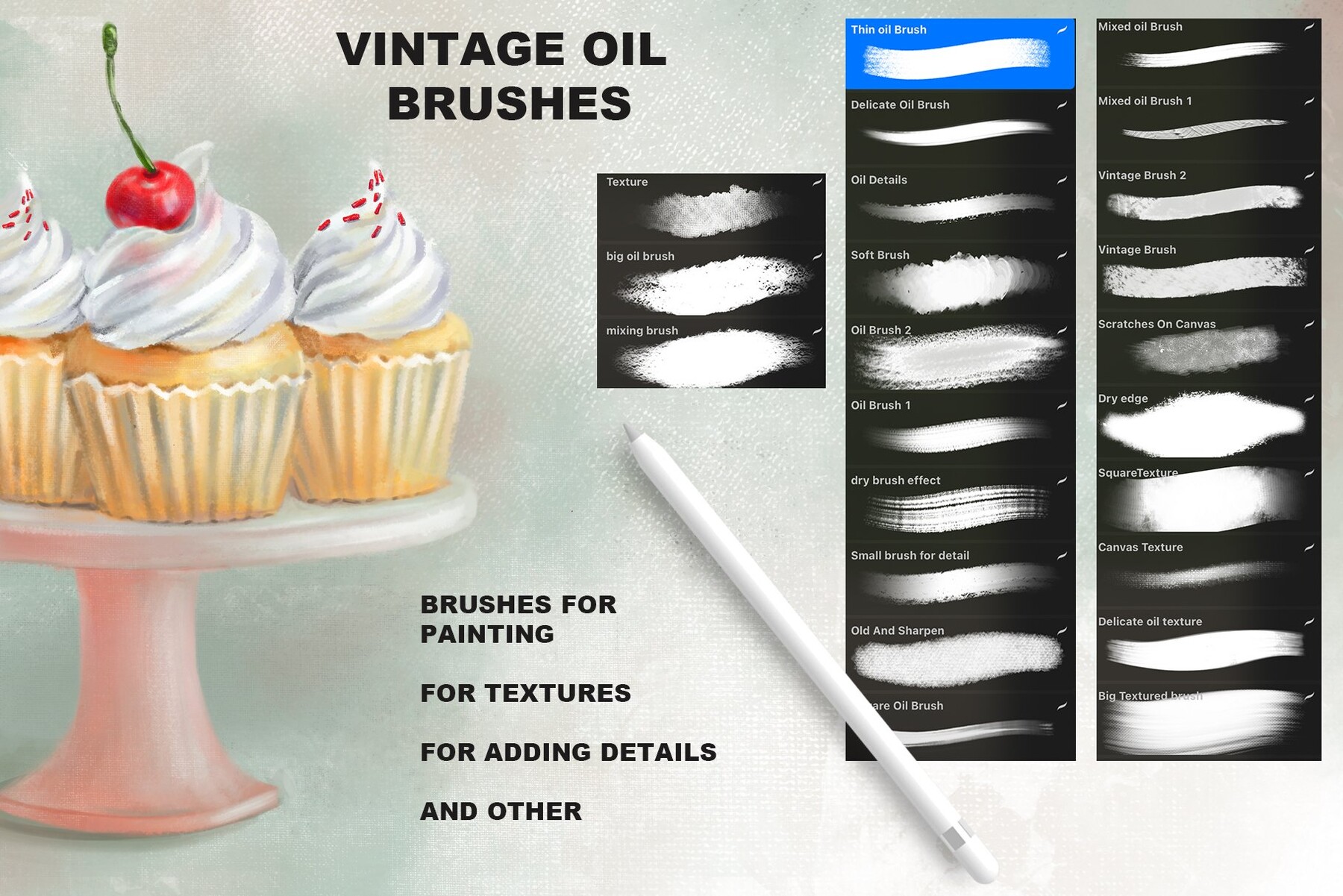 ArtStation VINTAGE OIL. Procreate brushes Brushes