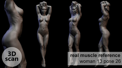 3D scan real muscleanatomy Woman13 pose 26