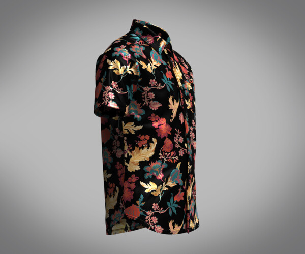 Floral Flower Print Men's Short Sleeve Shirt