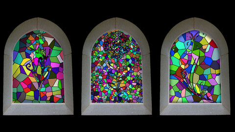 Stained GLass Material and Texture Pack / With Unreal Engine 5 Full Material Scene