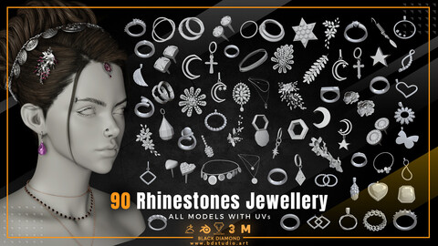 90 Rhinestones Jewellery