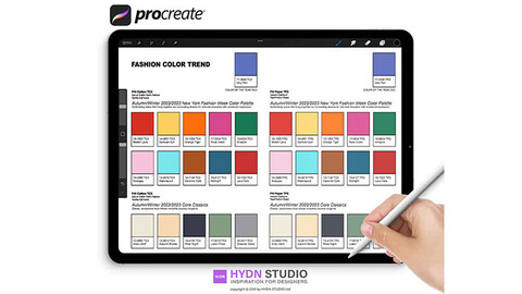 2022-2023 F/W Fashion Trend Color Swatches (New York) / 30 Color Swatches for Procreate