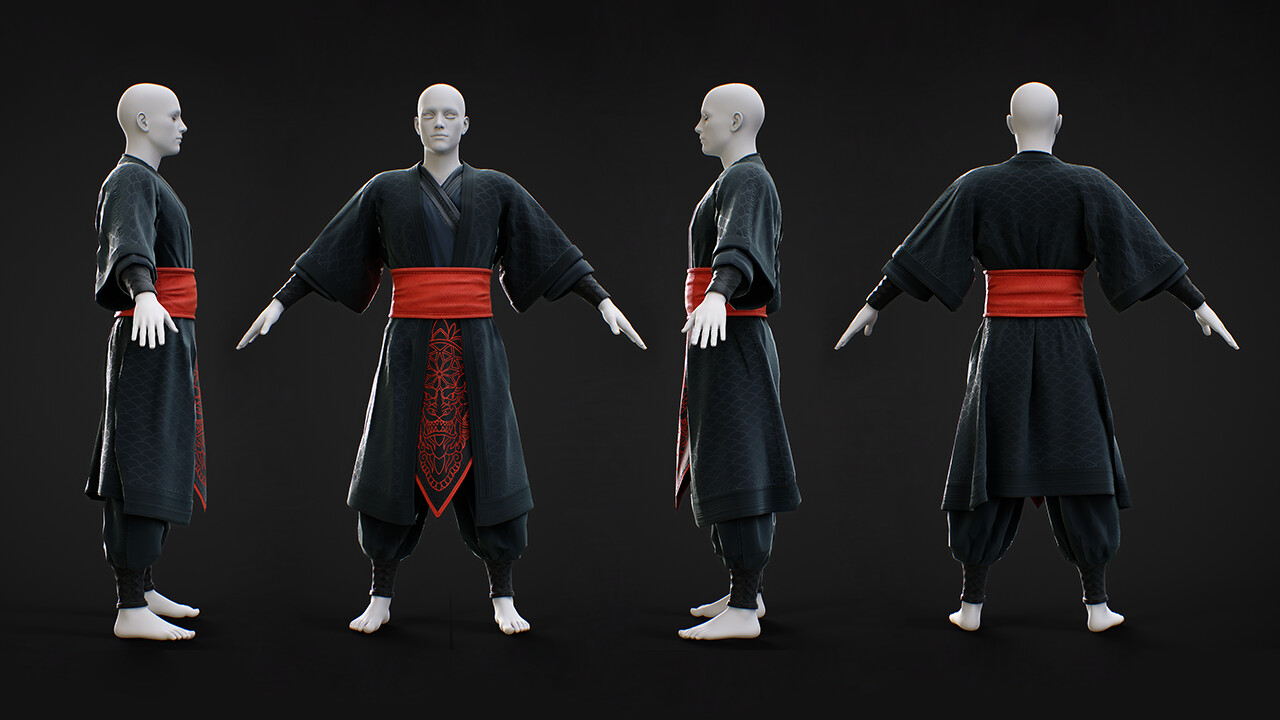 ArtStation - Japanese Men's Outfit-Samurai 01 ,Marvelous