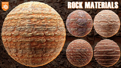 40+ Rock, Stone, Mountains Blender Materials (Cycles, Eevee)