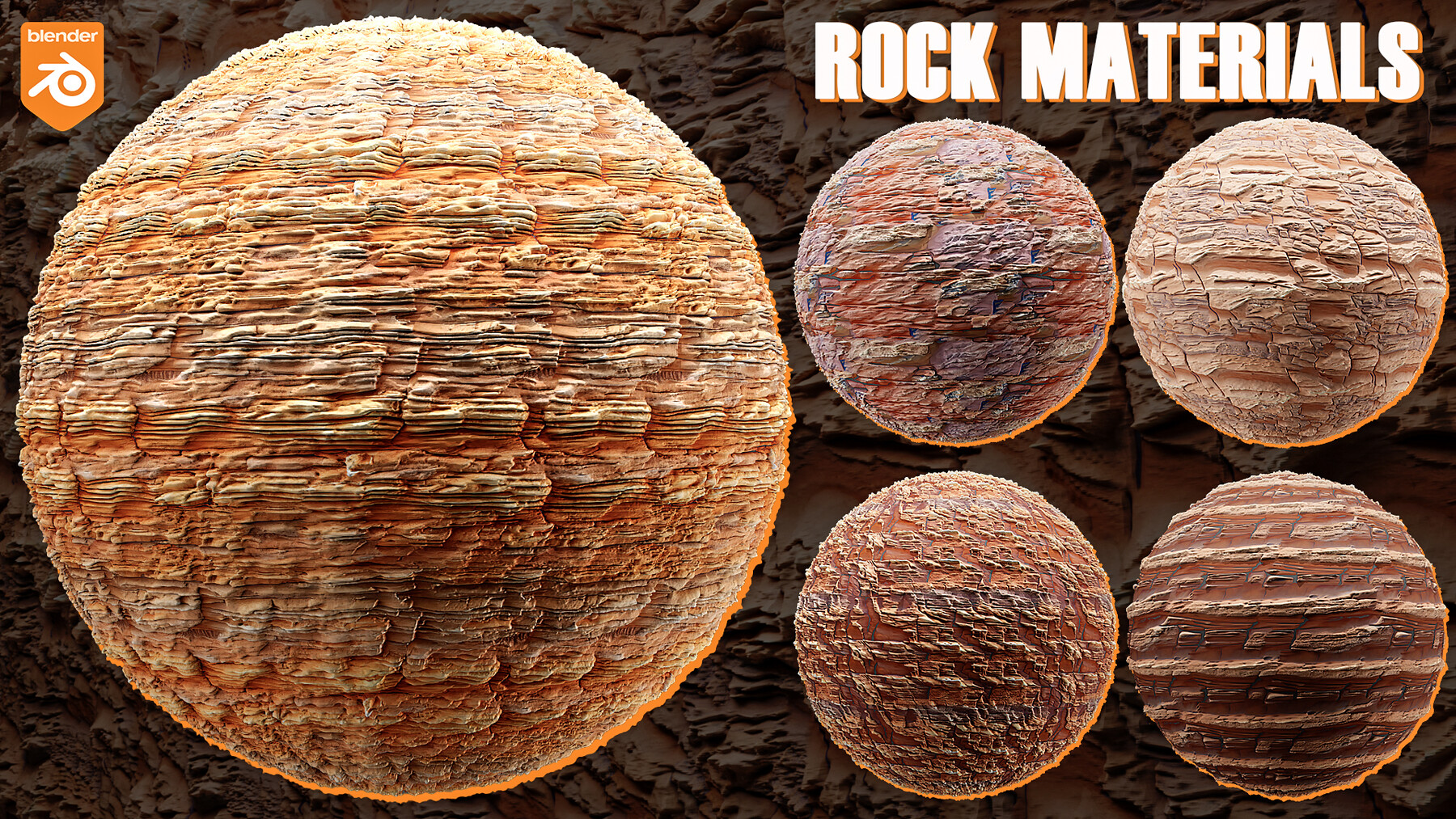 40+ Rock, Stone, Mountains Blender Materials (Cycles, Eevee) preview