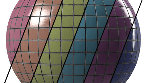 Tiles Materials 40- Ceramic Glass Tiles - Pbr 4k Seamless