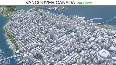 Vancouver city Canada 3d model 40km