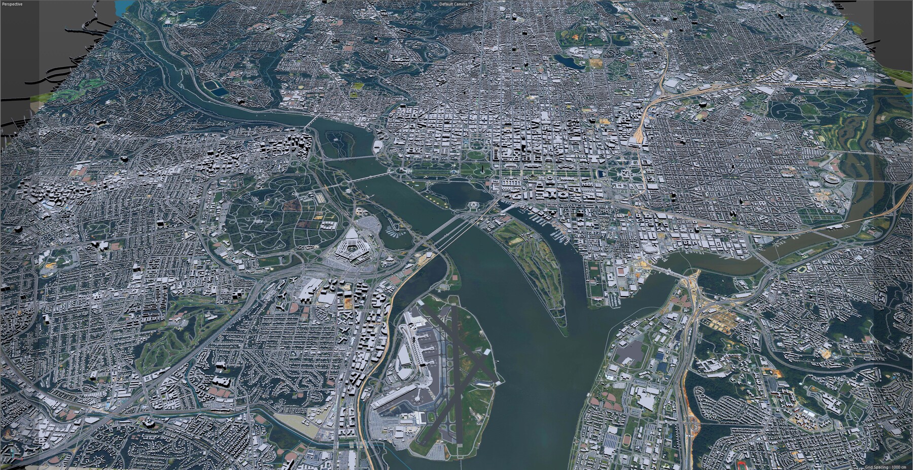 TurboCG 3D Models - Washington DC 3D Model 20km