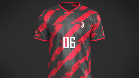 ArtStation - Soccer Football Red and Blue color Jersey Player-11