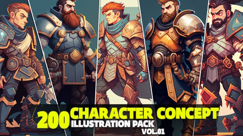 200 Character concept Illustration Pack Vol.01