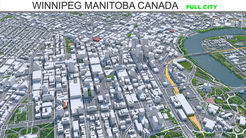 ArtStation - Winnipeg Manitoba city Canada 3d model 60km | Game Assets