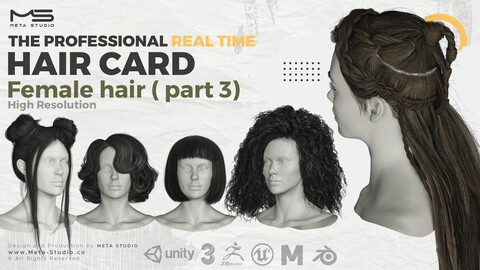 Female Hair Part 3 - Professional Realtime Hair card