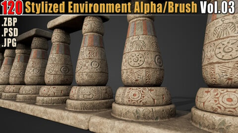120 Stylized Environment Alpha/Brush Vol03
