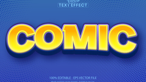 Comic text effect, editable game and cartoon text style