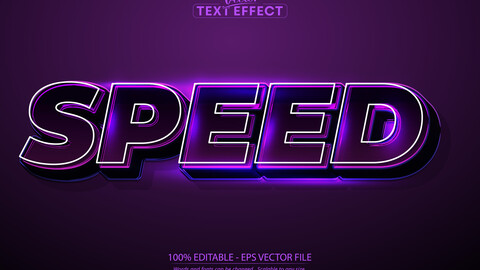 Speed text effect, editable Sport and racing text style