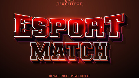 Esport Match text effect, editable Sport and team text style