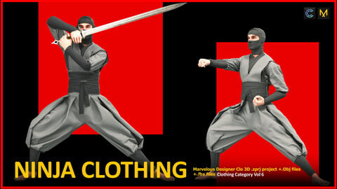 Ninja clothing (Projects Files: ZPRJ, OBJ, FBX) VOL 6
