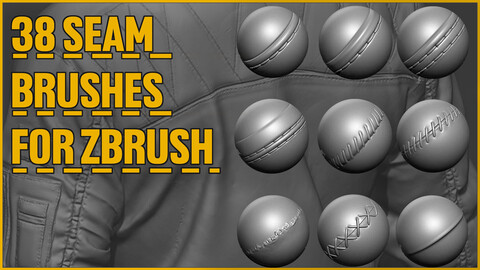 38 seam brushes for zbrush With Stitches / Sew Zbrush Brush