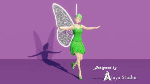 Anime character - Fairy Girl - Tinkerbell - Game ready