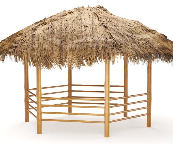 ArtStation - bamboo roof beach restaurant shelter gazebo | Resources