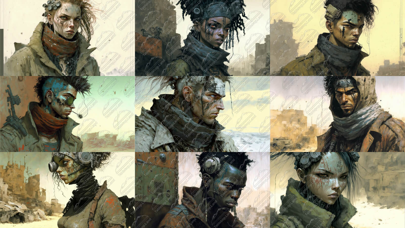 ArtStation 72 Post Apocalyptic Humans Set 1 Artworks