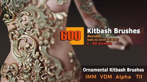 600 Ornamental Kitbash BRUSHES IMM/VDM/(Brush MEGA Pack)