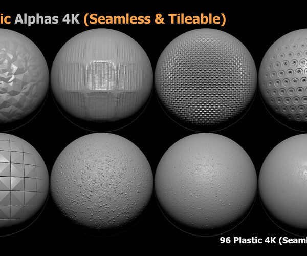 ArtStation - 96 Plastic Alphas (Seamless & Tileable) VOL 11 | Brushes