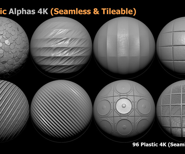 ArtStation - 96 Plastic Alphas (Seamless & Tileable) VOL 11 | Brushes