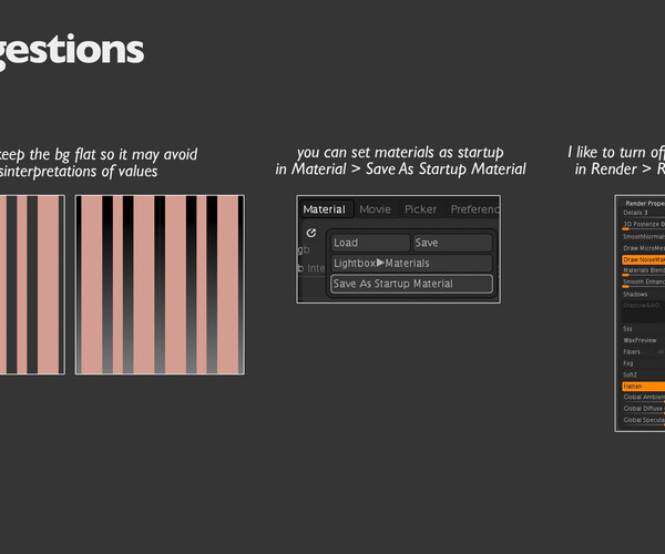 ArtStation joaoZ ZBrush Material Pack for Modeling, Sculpting and