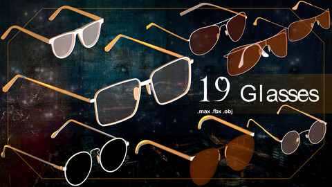 19 Glasses_ 3d model