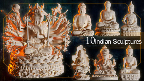 10 Indian Sculptures_ 3d model