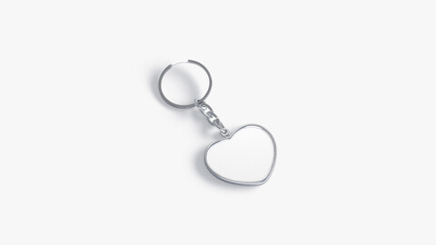White Heart Keychain - key tag holder