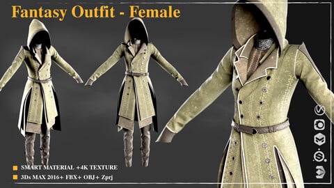 Fantasy Outfits - Female /Marvelous Designer / 4k Textures/Smart material