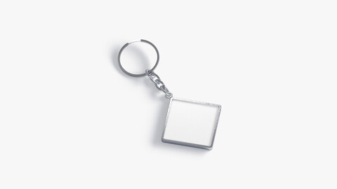 White Rhombus Keychain - key tag holder