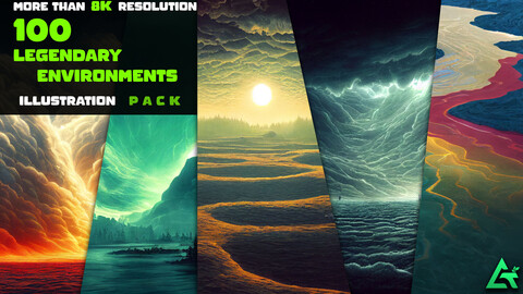 100 Legendary Environments Illustration Pack - More Than 8K Resolution
