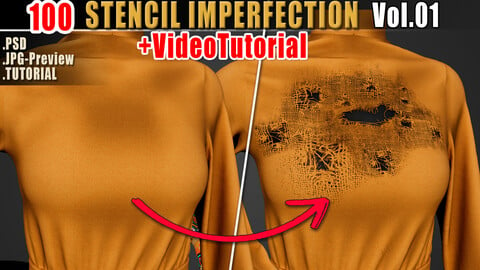 100 Stencil Imperfection Vol 01 + Video Tutorial