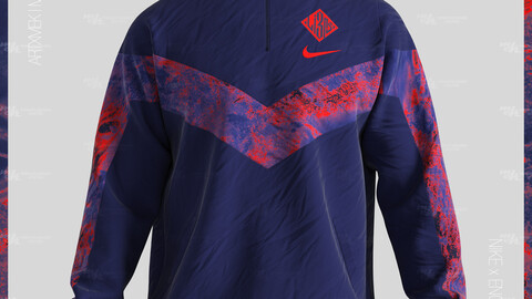 nike jacket (england football team collection) 3d model for CLO-Marvelous Designer, .zprj