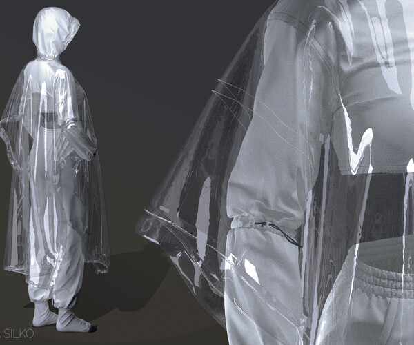 ArtStation - Woman urban outfit / raincoat. Clo3d, Marvelous designer ...