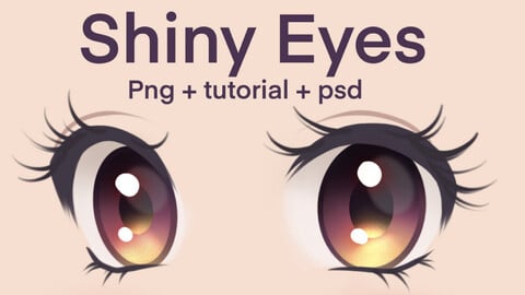 Shiny Eyes Tutorial + PNG + PSD file