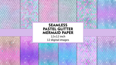 Seamless Pastel Mermaid Scale Texture