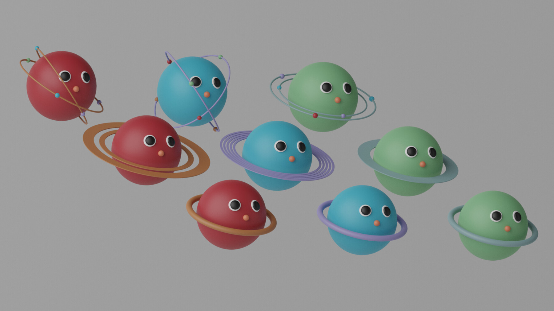 ArtStation - Cartoon Cute Planets Stars Collection 3D model | Resources