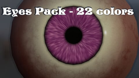 Eyes Pack - 22 different colors + Substance Painter file to make your own.